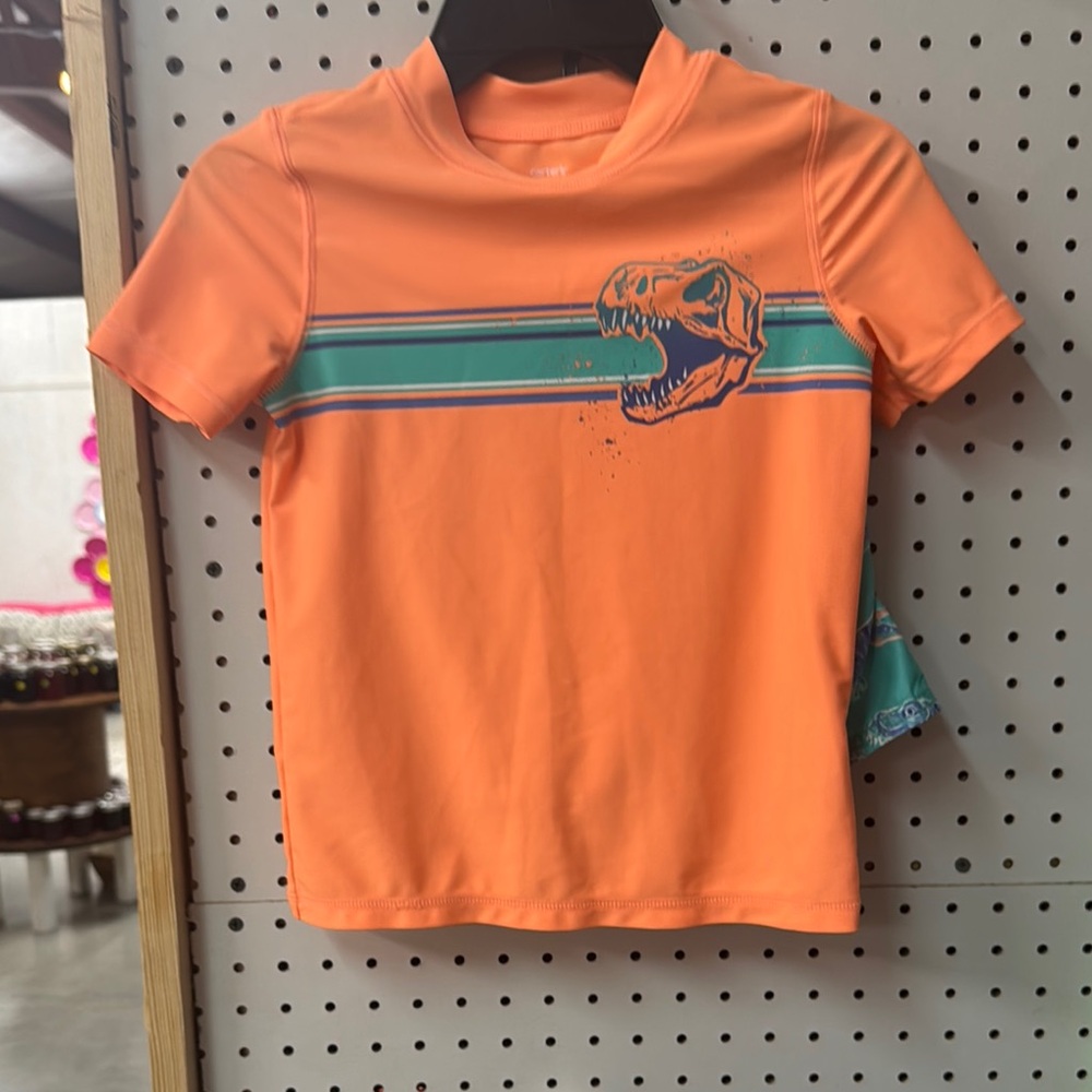 Carter's Orange and Teal Kids Swim Trunks